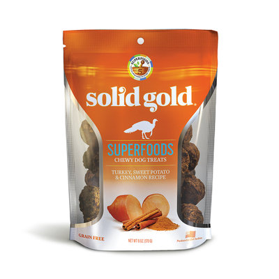 Solid Gold Grain Free Turkey, Sweet Potato & Cinnamon Natural Chewy Dog Treats, 6 oz.