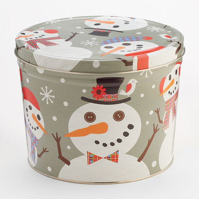 The Popcorn Factory Snowtime 3-Way Popcorn Tin (2-Gallon), Multicolor