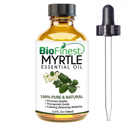 BioFinest Myrtle Oil - 100% Pure Myrtle Essential Oil - Soothe Cough, Asthma, Bronchitis - Premium Quality - Therapeutic Grade - Best For Aromatherapy - with E-Book and Dropper (100ml)