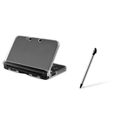 Insten Clear TPU Gel Rubber Soft Skin Case + Retractable Touch Pen Stylus for Nintendo 3DS XL