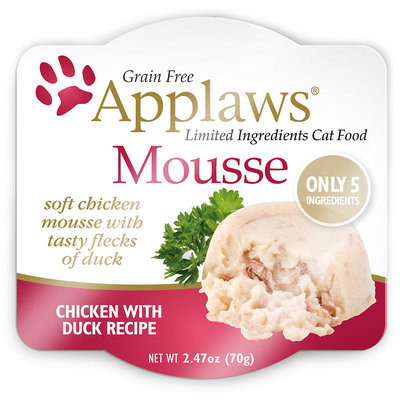 Applaws Chicken and Duck Mousse Wet Cat Food, 2.47 oz, Case of 12