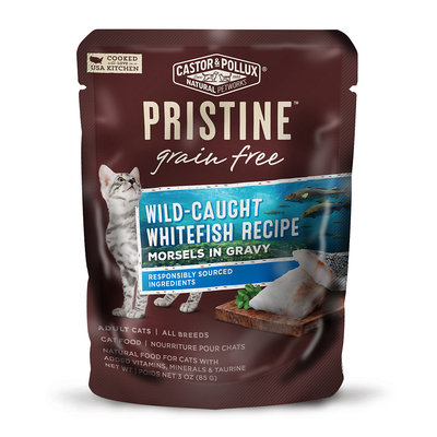 Castor & Pollux Pristine Grain Free Wild-Caught Whitefish Recipe Wet Cat Food, 3 oz, Case of 24 pouches