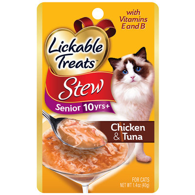 Lickable Treats Stew Chicken & Tuna for Senior Cats 10 years+, 1.4 oz.