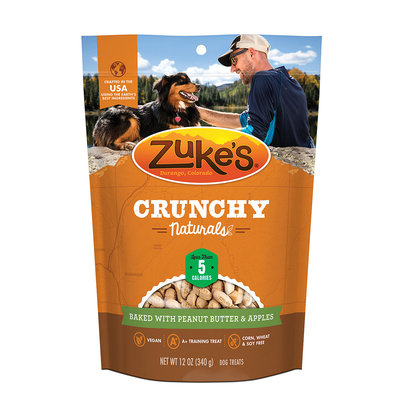 Zukes Zuke's Crunchy Naturals Baked With Peanut Butter & Apples Dog Treats,12 oz, Medium
