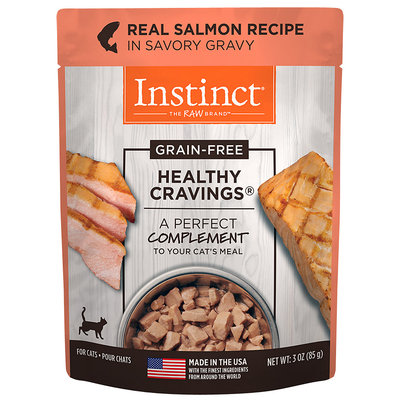 Natures Variety Nature's Variety Instinct Healthy Cravings Grain Free Real Salmon Recipe Natural Wet Cat Food Topper, 3 oz. Pouches, Case of 24