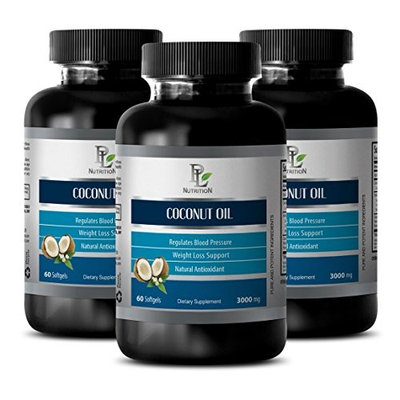 Burn fat fast pills - COCONUT OIL - Extra virgin coconut oil supplement - 3 Bottles 180 Softgels