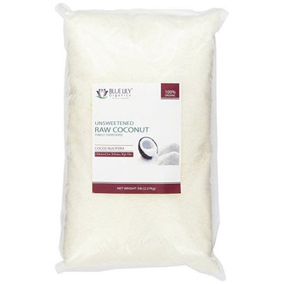 Blue Lily Organics Unsweetened Fine Shredded Coconut - 5 lb - Certified Organic