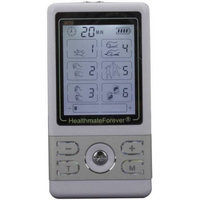 HealthmateForever BM6GL Best TENS Unit EMS Device Mini ElectroTherapy Machine For Pain Relief ElectroTherapy Pulse Massager E Stim Unit Handheld Elecro stimulation - Silver