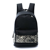 Moolecole College Style Casual Girl Student Backpack Canvas Rucksack Travel School Shoulder Bag Daypack Colorful Face