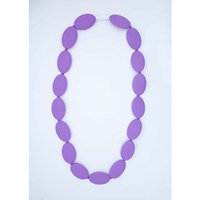 Purple Oval Silicone Teething Necklace for Moms and Teething and Nursing Babies BPA Free Chewable Teething Beads 3402