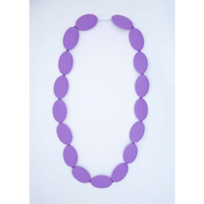 Purple Oval Silicone Teething Necklace for Moms and Teething and Nursing Babies BPA Free Chewable Teething Beads 3402