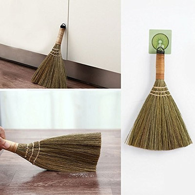 Mini Handmade Broom, Wood Handle Retro Nature No Static Electricity Sweeping Broom, Household Wall Window Sill Carpet Tatami Cleaning Tool For Sofa, Car, Corner...