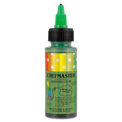 Chefmaster 2-Ounce Metallic Green Airbrush Cake Decorating Food Color