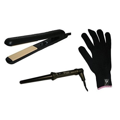 HerStyler Colorful Seasons Straightener 1.25 Inch Flat Iron, Grande 18-25mm Curling Iron (Classic Forever/Black)
