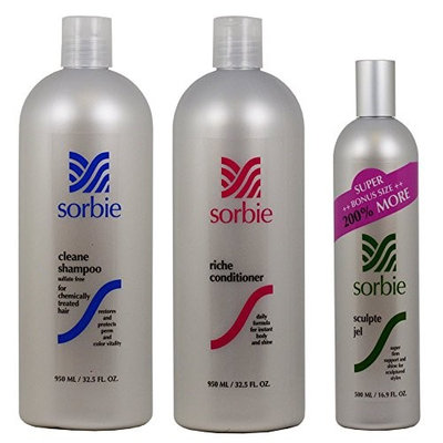 Hayashi Sorbie Sorbie Cleane Shampoo & Riche Conditioner 32.5oz & Sculpte Jel 16.9oz