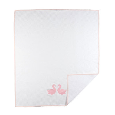 Livingtextilesbaby Paper Swans Diamond Matelasse Coverlet