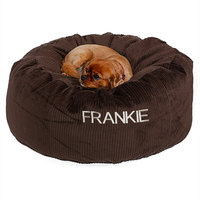 Drs. Foster And Smith Doctors Foster + Smith Personalized Deluxe Warm & Cuddly Slumber Ball Chocolate Dog Bed, 44
