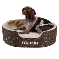 Drs. Foster And Smith Doctors Foster + Smith Personalized Double Support Slumber Nest Chocolate Galaxy Paw Dog Bed, 28