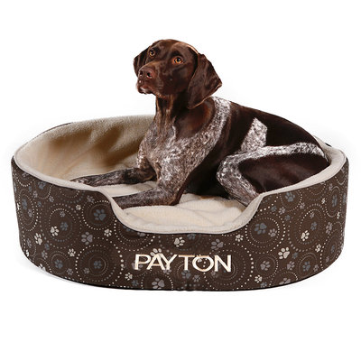 Drs. Foster And Smith Doctors Foster + Smith Personalized Double Support Slumber Nest Chocolate Galaxy Paw Dog Bed, 28