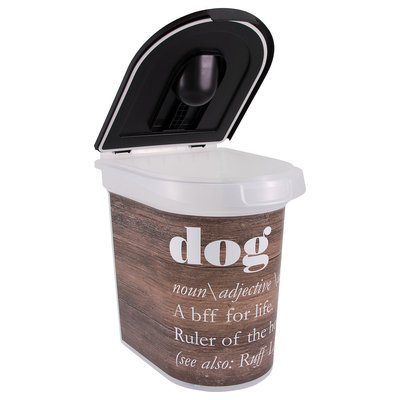 Advantus Wood Grain - Plastic Rolling Pet Food Bin 15.5'X13.25'X16.75'