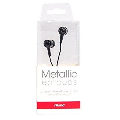 iWorld WMMB-1000-PINK Dynamic Bass Stereo Metallic Earbuds w/3.5mm Audio Plug - Pink