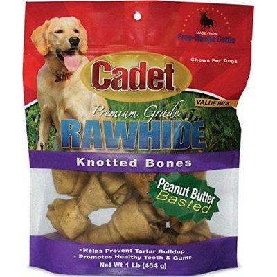 Cadet Rawhide Knotted Bone Value Pack - Peanut Butter