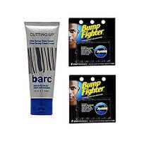 Barc Cutting Up, Unscented Shave Cream, 2 Oz + Bump Fighter Cartridge Refill, 5 Ct (Pack of 2) + Makeup Blender