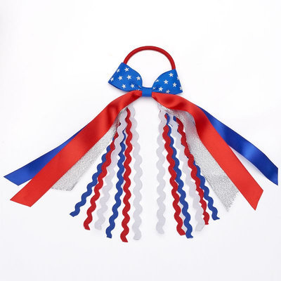 Red, White & Blue Ribbon Hair Tie, Women's, Multicolor