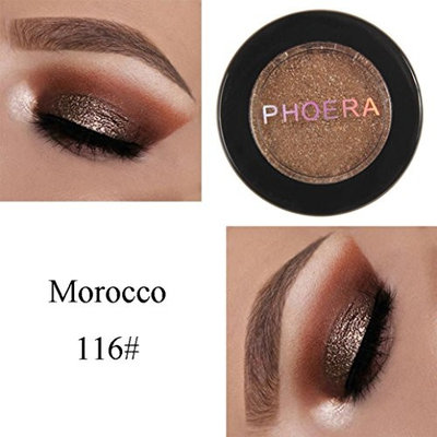 Showking PHOERA Makeup Single Color Glitter Shimmering Colors Eyeshadow Powder Metallic Eye Cosmetic