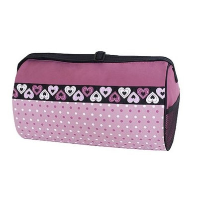 Sassi Design Girls Pink Black Dots Hearts Medium Dance Blank Duffel