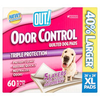OUT! Extra-Large Odor Control Quilted Dog Pads, 60ct