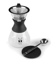 Coffee Panda Pour Over Coffee Maker Kit 4 Cup (20 oz/600 ml) Premium Borosilicate Glass Carafe Permanent Stainless Steel Drip Filter Coffee Scoop and Heat Resistant No-Slip Base Included