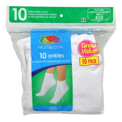 Fruit of the Loom Women's Ankle Socks - 10pk