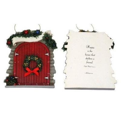 0182-25627C Resin Roman Barn Door Ornament To Personalize
