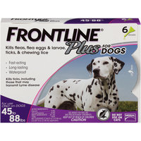 Frontline Plus Flea and Tick Treatment for Large Dogs, 6 Doses