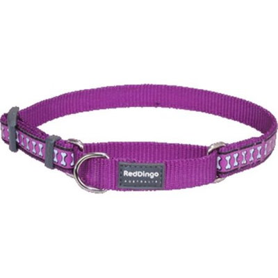 Red Dingo MC-RB-PU-SM Martingale Dog Collar Reflective Purple Small