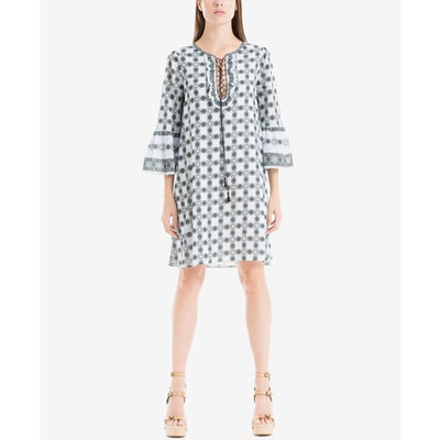 Max Studio Womens Melina Printed Bell Sleeves Casual Dress