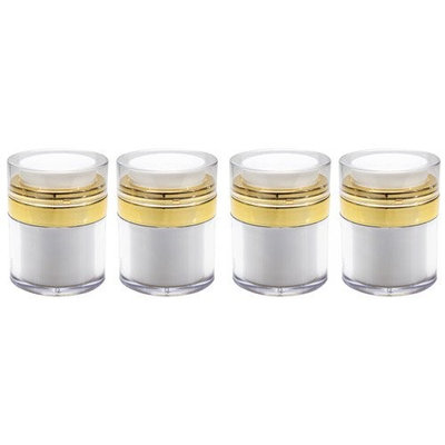 White and Gold Airless Jar - 1 oz / 30 ml (4 pack)