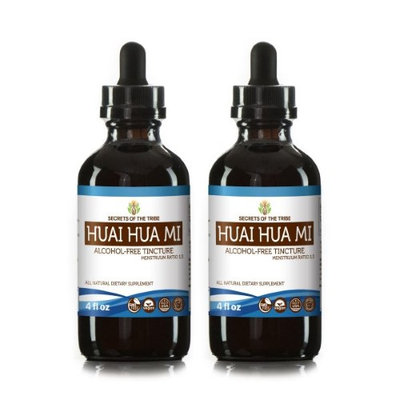 Secrets Of The Tribe Huai Hua Mi Tincture Alcohol-FREE Extract, Wildcrafted Pagoda Tree, Huai Hua Mi (Styphnolobium japonicum, Sophora Japonica) Dried Flower 2x4 oz