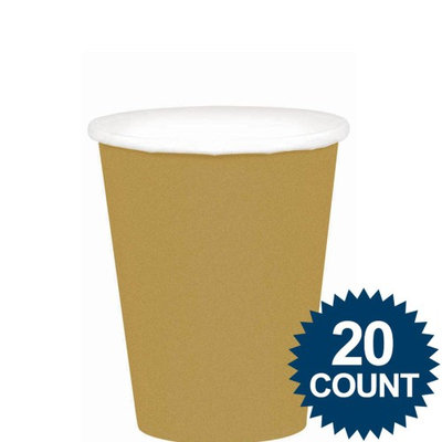 Amscan Gold 9oz Paper Cups 20ct