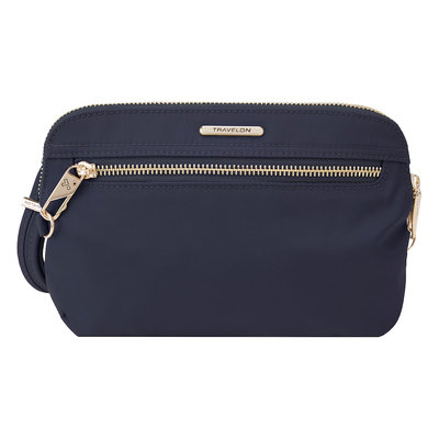 Travelon Anti-Theft Tailored Convertible Crossbody Clutch Sapphire/Dove Gray Interior - Travelon Fabric Handbags