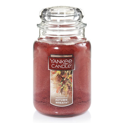 Yankee Candle Autumn Wreath 22-oz. Candle Jar, Dark Brown