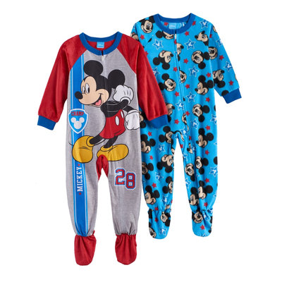 Fisher-price Disney's Mickey Mouse Toddler Boy Fleece One-Piece Footed Pajama Set, Size: 2T, Multicolor