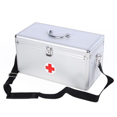 Songmics Portable First Aid Box Large 40 x 20.5 x 22.5 cm alu Crossshoulder with handle 2 layers Medical Storage Kit for Home,Travel & Workplace JBC36S