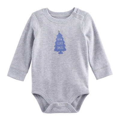 Baby Boy Jumping Beans® Graphic Shoulder Snap Thermal Bodysuit, Size: 6 Months, Light Grey