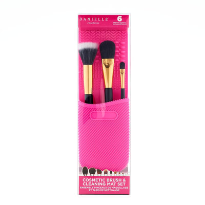 Danielle Creations Makeup Brush & Cleaning Mat Set, Multicolor