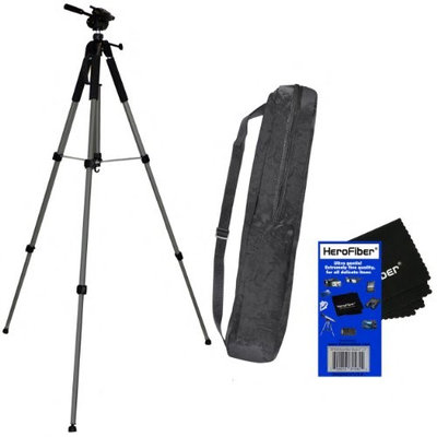 72' Pro Elite Series Photo/video Tripod & Deluxe Soft Carrying Case for Pentax K10D, K20D, K100D, K110D, & K200D Digital SLR Cameras w/ Herofiber® Ultra Gentle Cleaning Cloth