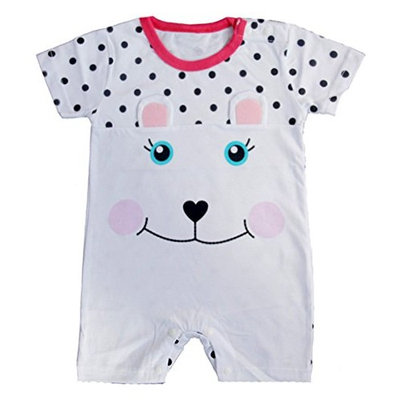 StylesILove Cute Animal Baby Toddler Girl Costume Jumpsuit (80/6-12 Months, Bunny White)