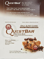 Quest Bar Chocolate Chip Cookie Dough 4 boxes Low-carb protein, muscle building