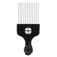 Anself Metal Afro Comb African American Pick Comb Hair Brush Hairdressing Styling Tool